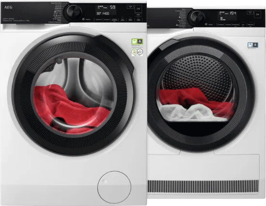 AEG Waschmaschinen und Trockner Set: Wärmepumpen-Waschmaschine 8 kg und Trockner in Weiß mit Dampfprogrammen und Wollprogramm - Bild 1