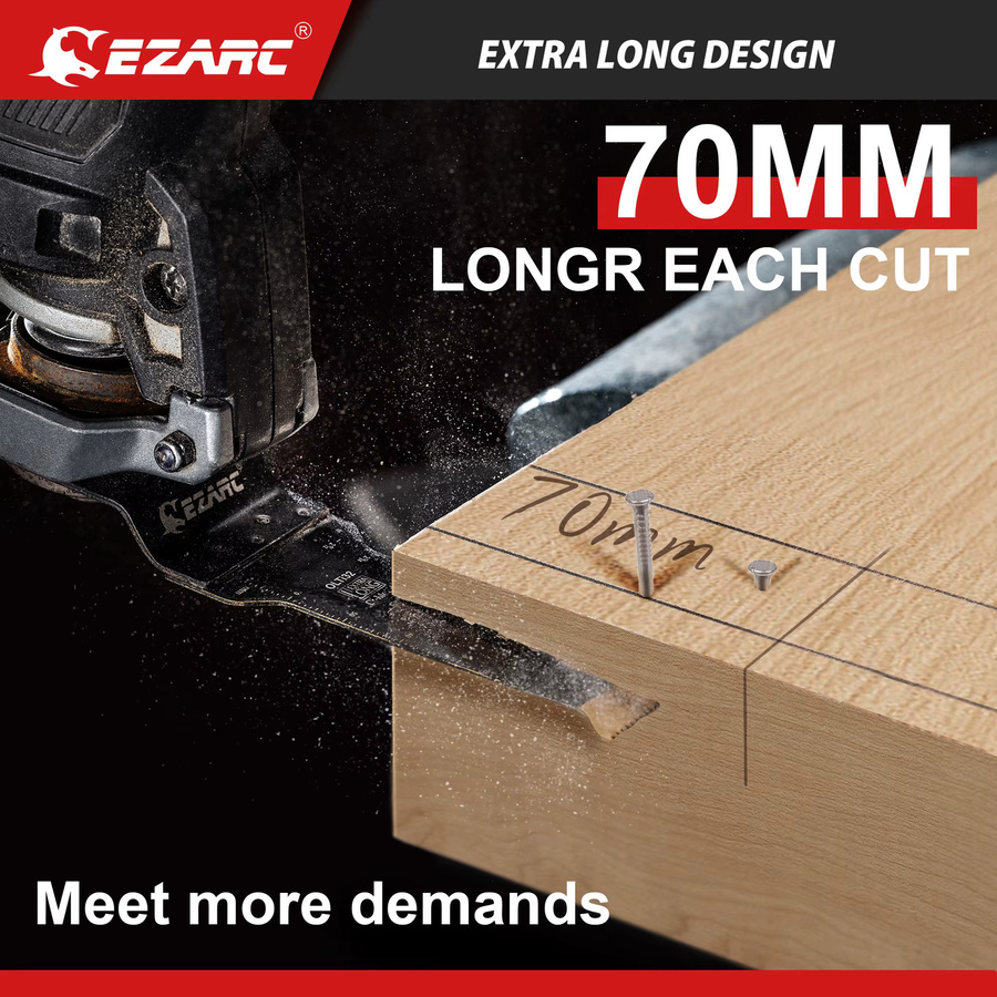EZARC 12-teiliges Titan-Oszillierwerkzeug-Klingen-Set für Metall und Holz mit Standard- und Extra-Längen - Bild 6