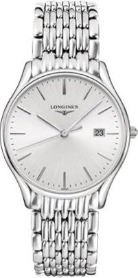 Longines Armbanduhr, Quarz, Edelstahl, Silber, Weiß, Herren - Bild 1