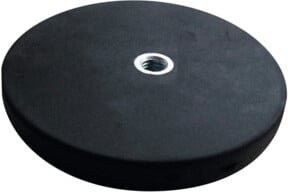 Industrial Quality Supplies Flachgreifermagnet Set 2-teilig mit flacher Gewindebuchse aus Neodym, Schwarz, Durchmesser: 88 mm - Bild 1