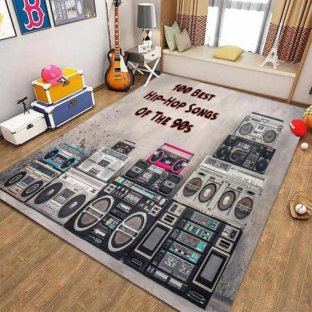 AISILK MOON Rutschfeste Teppichmatte im Retro Musikkassetten-Design, grau, B/T: 60 x 40 cm - Bild 1
