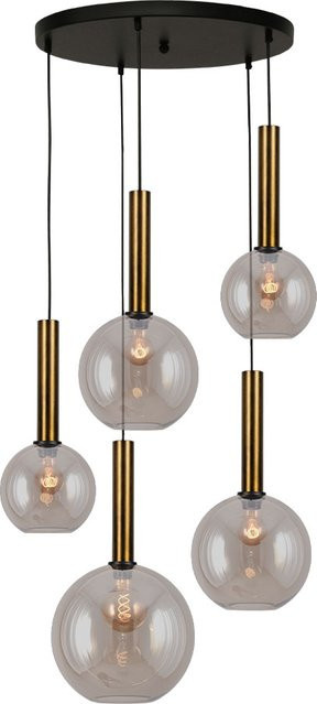 Masterlight Bella 2 Pendelleuchte 5-flammig rund aus Glas und Messing in Gold Fumé - Bild 1