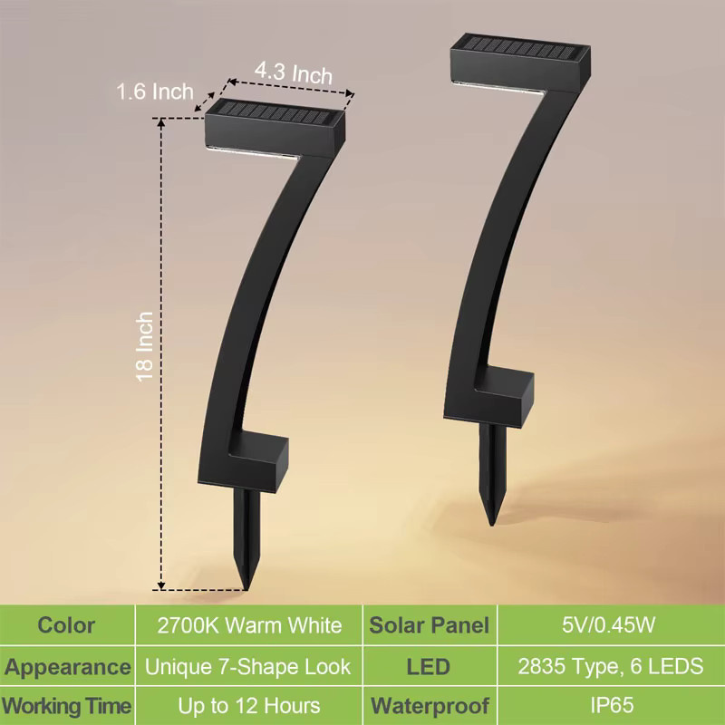 VENUSWING 4-teiliges Solar-Gartenlicht Set in Schwarz mit warmweißem LED-Licht für Garten und Terrasse - Bild 5