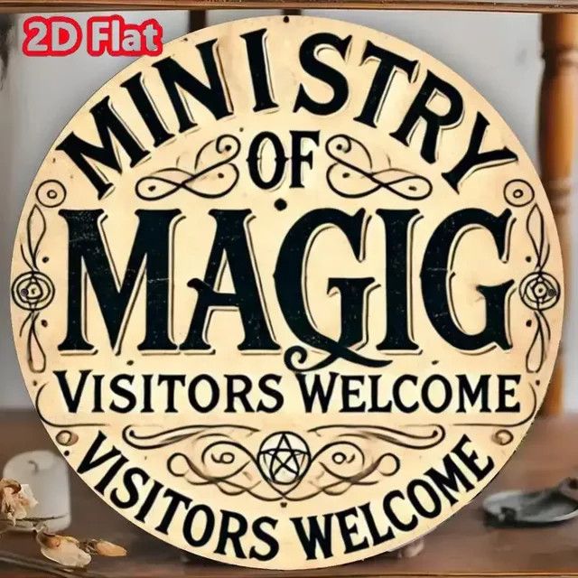 HELLOYOUNG Vintage-Metallschild Ministry Of Magic Dekoration aus Eisen, B/H: 20 x 20 cm - Bild 1