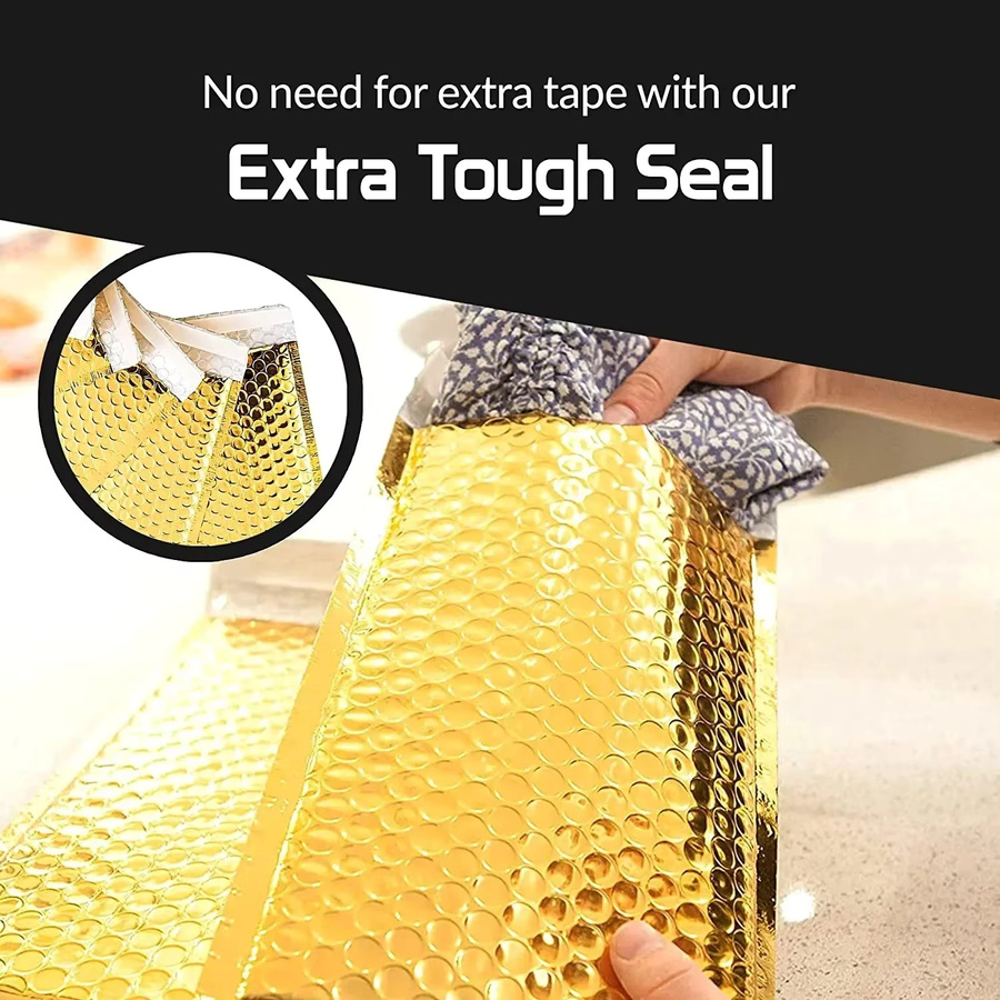 50 Stück Blasenversandtaschen Gold aus Kunststoff mit Selbstklebeverschluss - Bild 3