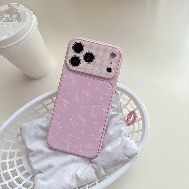 Sanrio Hello Kitty Handyhülle mit Schleife in Pink für iPhone 17 16 15 14 13 Pro Max, Stoßfeste Hartschale im Koreanischen Mode-Stil - Bild 1