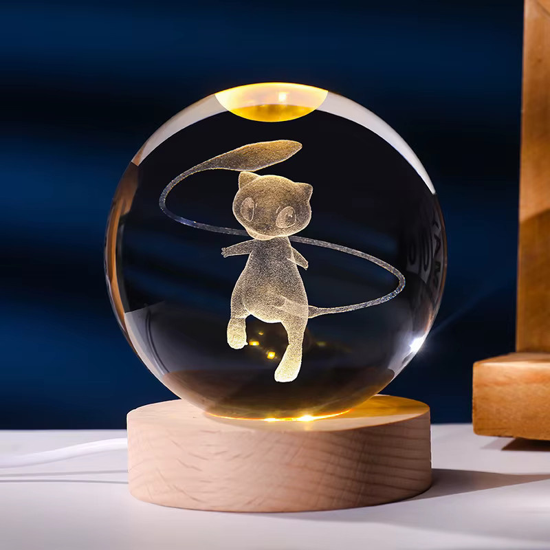 TAKARA TOMY Pokemon Kristallkugel mit LED-Licht und Sockel, transparente Glaskugel Modell Spielzeug, Durchmesser: 6 cm - Bild 2