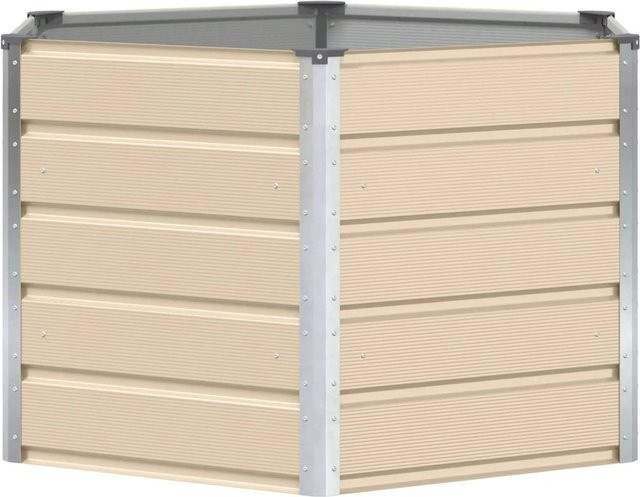 vidaXL Pflanzkübel aus Stahl in Elfenbein/Beige B/T/H: 129 x 129 x 75 cm - Bild 1