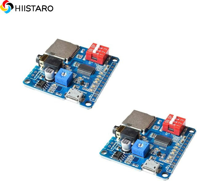 2 Stück HIISTARO DY-SV5W Sprachwiedergabemodul MP3-Player in Blau mit serieller Schnittstelle zur Steuerung der Wiedergabe - Bild 1
