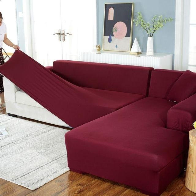 Elastischer Sofabezug von Yiran Furniture in Rot für 3-Sitzer, Breite: 190-230 cm - Bild 1