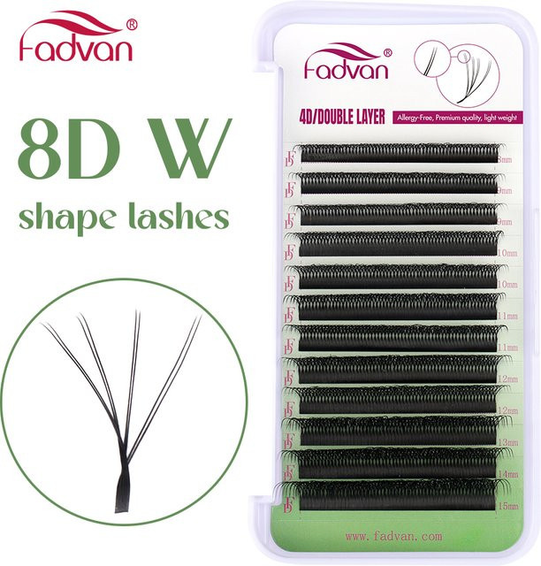 FADVAN W-förmige Wimpernverlängerung, Black, C/D Curl, Natural Soft Volume - Bild 1