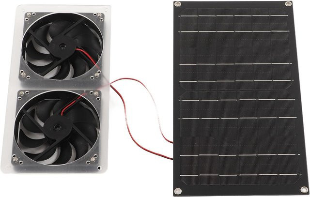 Solarbetriebener Luftabsauger Aneng Diagnostic Tools 100W Wasserdichter Doppel-Abluftventilator für Wohnmobil und Yacht in Schwarz - Bild 1