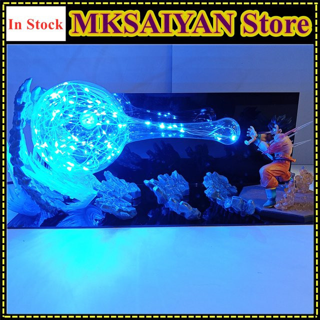 Bandai Dragon Ball Z Anime Goku Kamehameha DIY LED Action Figur aus PVC in Schwarz - Bild 1