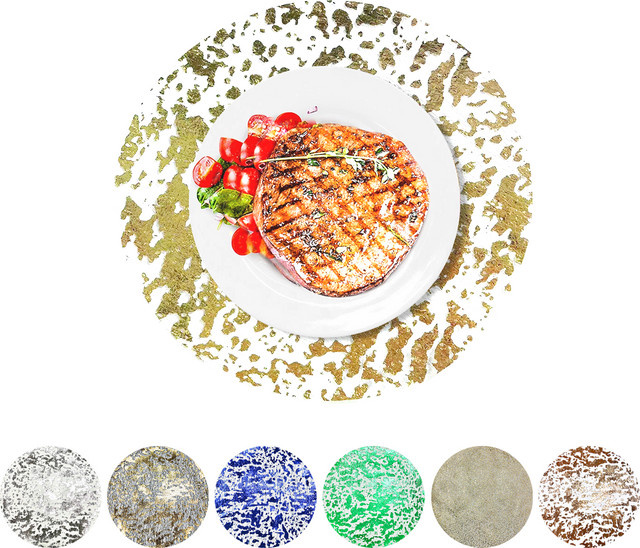 Leeseph Gold Einweg Tischsets aus Goldfolien-Netz, Durchmesser: 33 cm, Mehrfarbig - Bild 1
