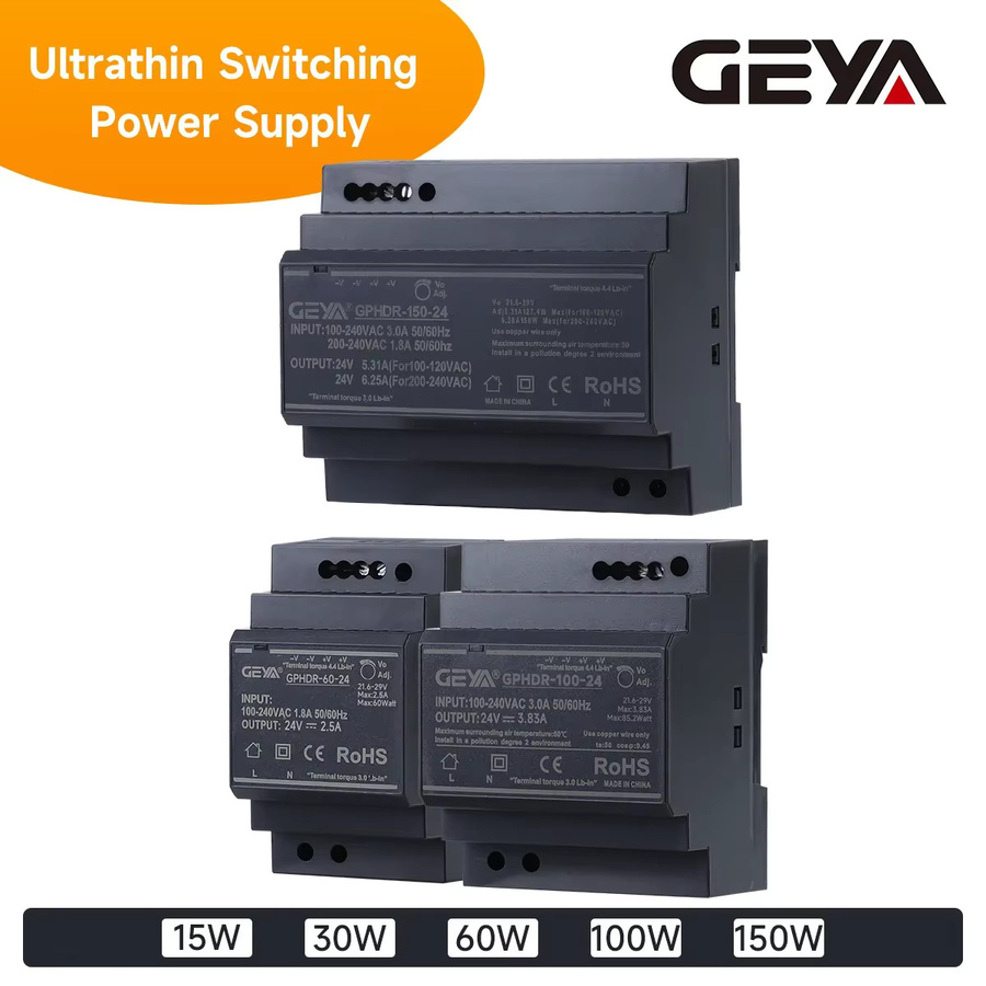 GEYA HDR DIN-Schienen-Schaltnetzteil mit Multi-Power und breitem Spannungseingang für 5V-24V Ausgang - Bild 3