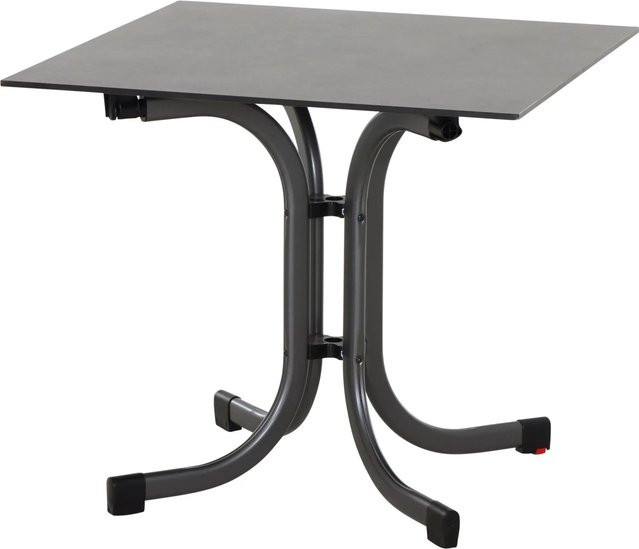 Siena Garden Klapptisch Sola quadratisch mit HPL-Platte in Anthrazit und Braun, B/T/H: 80 x 80 x 70 cm - Bild 1