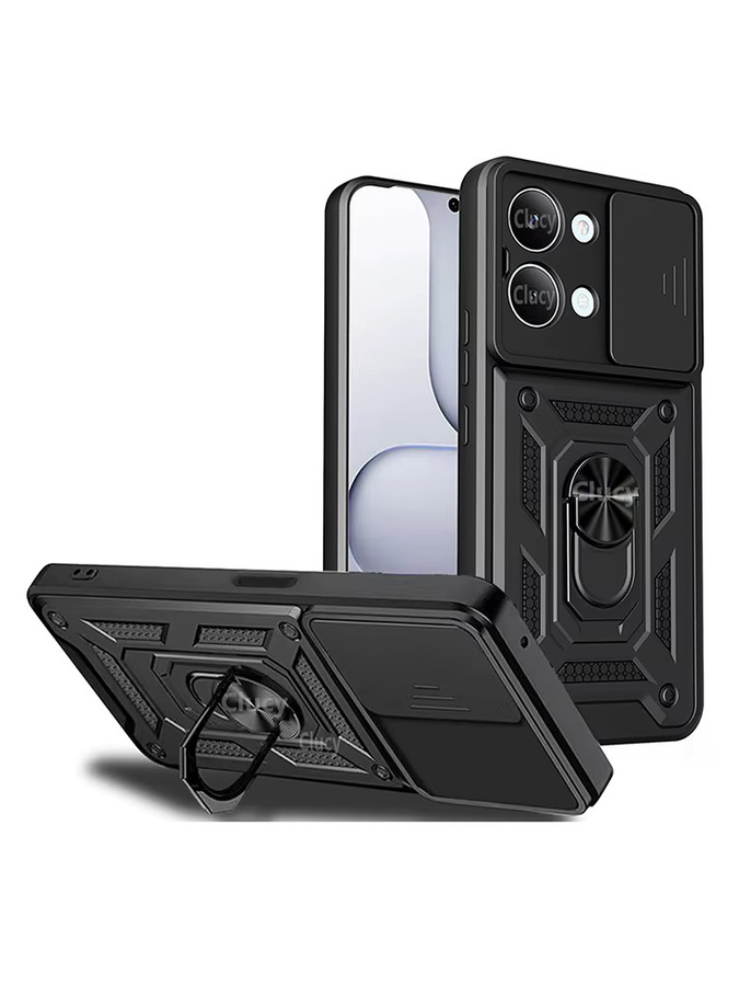 Xiaomi Poco X8 Pro 5G Panzerhülle mit Schiebe-Kameralinsenschutz und Screen Protector in Schwarz oder Silber - Bild 5