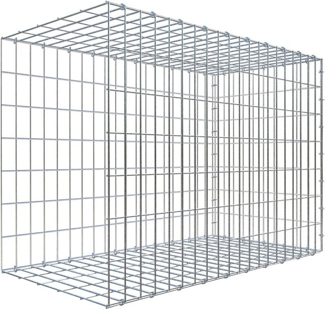 Gabiona C-Ring Anbaukorb Typ 2 in Silbergrau, Maschenweite 5 x 10 cm, B/H/T: 70 x 100 x 50 cm - Bild 1