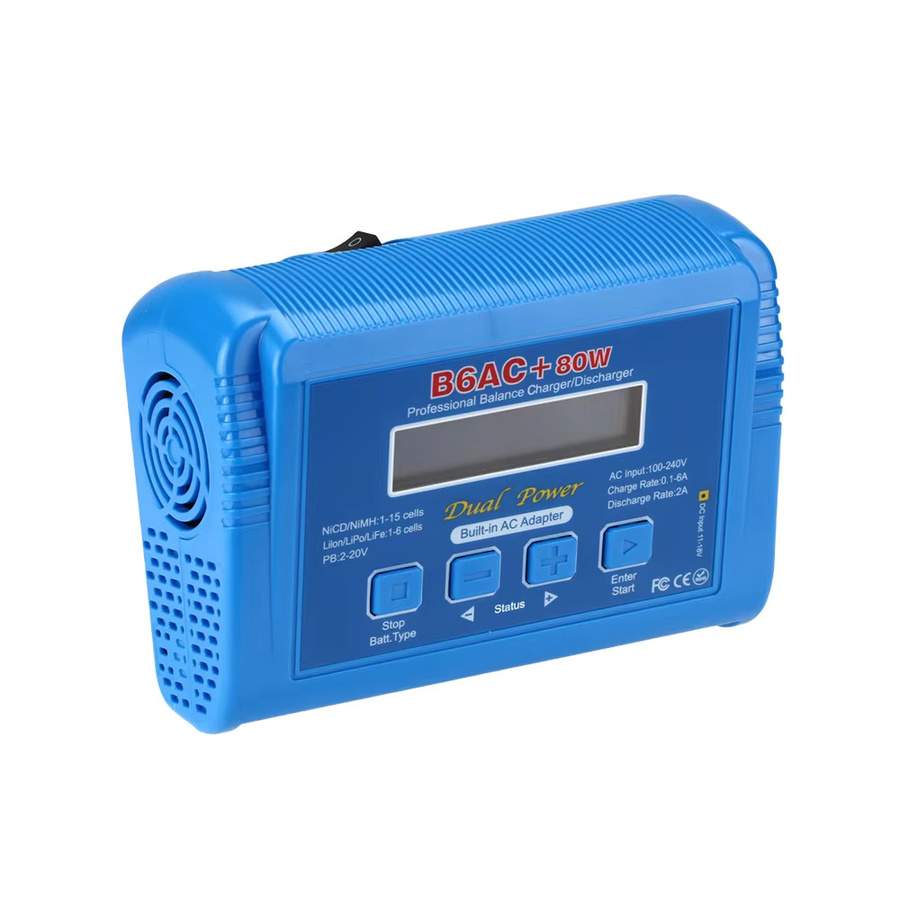 HTRC IMAX B6 AC Digitales LCD-Balancer-Ladegerät 80W 6A in Blau für Lipo LiFe NiMh NiCd RC Drohnen- und Autoakkus - Bild 2