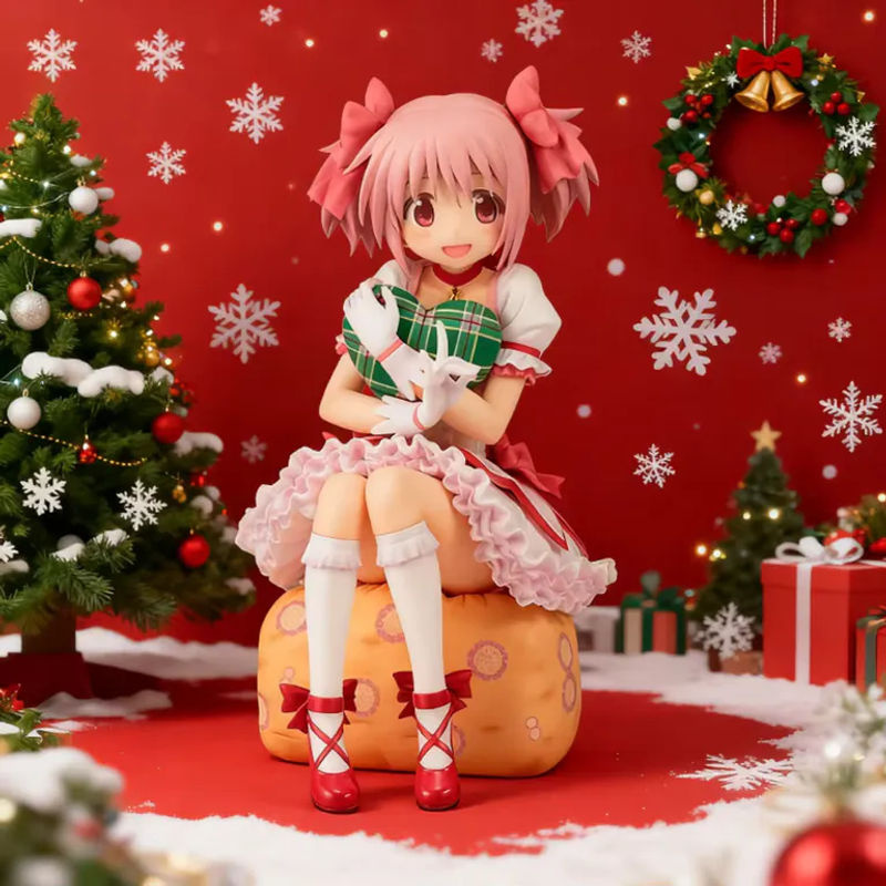 Bandai Puella Magi Madoka Magica Figur in Rosa, 14 cm sitzendes PVC Desktop Ornament für Sammler und Kinder - Bild 5