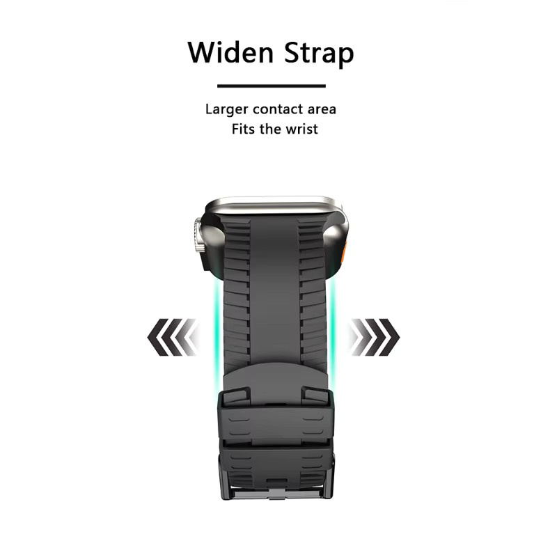 JBAILI Uhrenarmband Silikon, Schwarz, Unisex - Bild 3