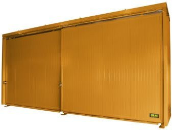 Isolierter Regalcontainer BAUER CEH 75-2 aus Stahl mit Schiebetor in Orange, B/T/H: 780,0 x 155,0 x 349,0 cm - Bild 1