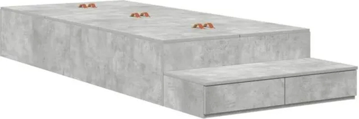 Modernes Funktionsbett mit Stauraum von vidaXL in Beton Grau, B/T/H: 236,5 x 100 x 31,5 cm - Bild 1