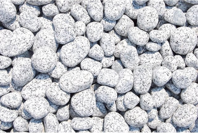 Scherf Granitzierkiesel Salz-Pfeffer in Grau und Weiß, grober Zierkies als Dekosteine für den Garten, 1000 kg Big-Bag - Bild 1