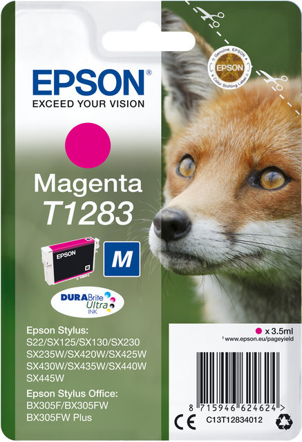 Epson Original Druckerpatrone T1283 Magenta C13T12834012 Pink - Bild 1