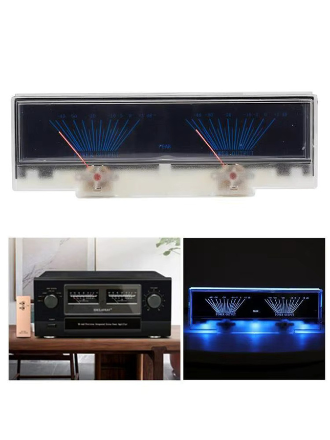 Analog VU Meter Audio Level Meter mit Hintergrundbeleuchtung für dein Home Audio Setup, B/H/T: 6,06 x 1,8 x 0,71 cm - Bild 3