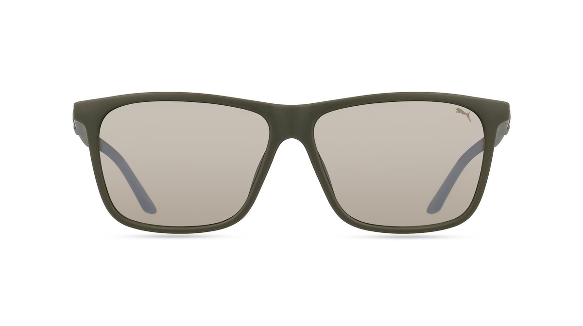 Puma PU0322S Sonnenbrille, Vollrand, Quadratisch, Kunststoff, Herren, grün - Bild 1