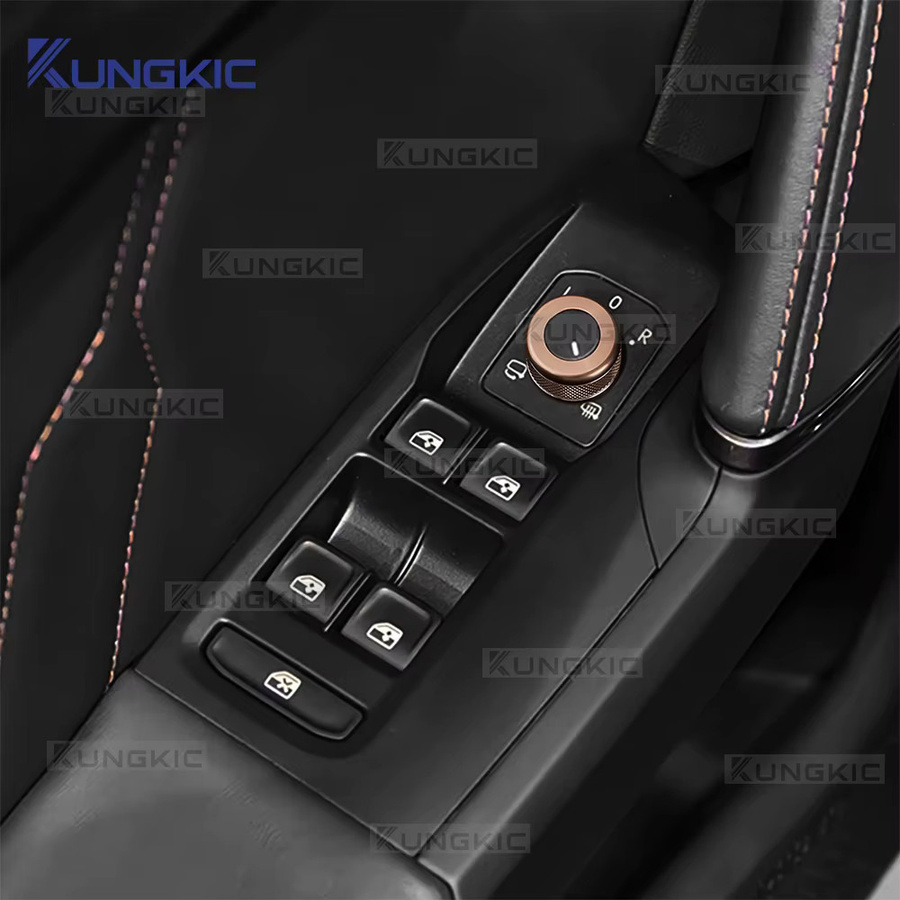 KUNGKIC Auto Rückspiegel Fenster Knopf aus Aluminiumlegierung in Gold für Seat Leon, Ateca, Tarraco, Cupra Formentor, Leon, Ibiza, Arona, Ateca und Terramar - Bild 4