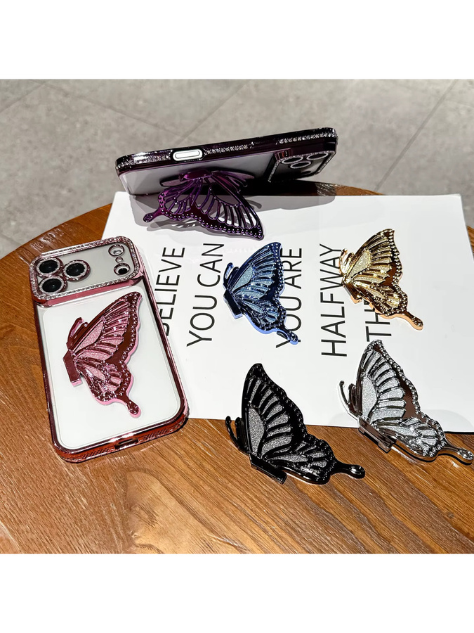 Butterfly Universal-Telefonhalterung in Pink, faltbare Schreibtisch-Halterung für iPhone und Xiaomi - Bild 4