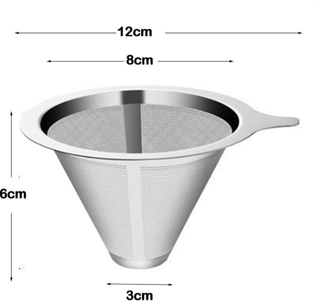 Wipon Kaffeefilterhalter aus doppellagigem Edelstahl 304 in Silber zum Aufgießen von Kaffee und Tee - Bild 1