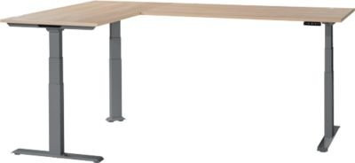 Schäfer Shop Genius Winkelschreibtisch Modena Flex, elektrisch höhenverstellbarer Eckschreibtisch in Eiche und Anthrazit, B: 200 cm, T: 200 cm - Bild 1