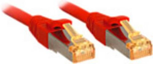 Lindy RJ45 Patchkabel CAT 7 S/FTP Ethernet LAN Rot, Länge: 0,5 m - Bild 1