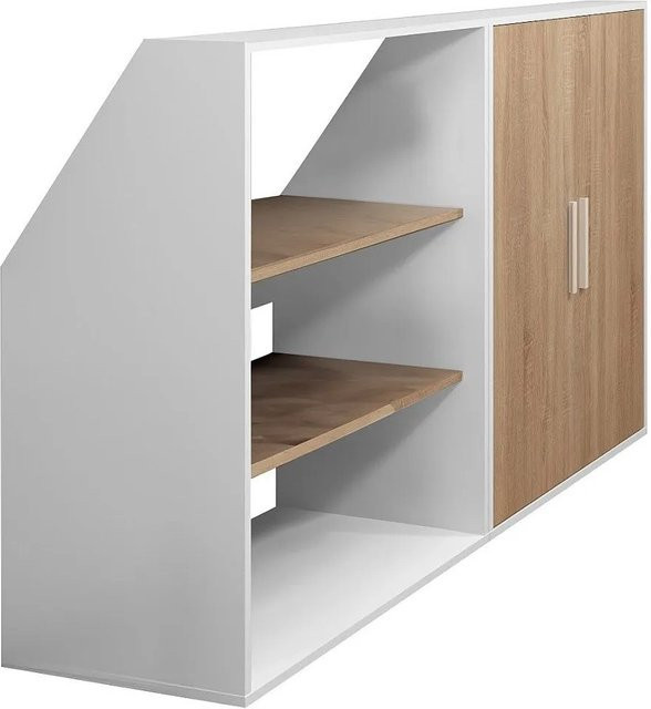 Adezio Schrank für Schrägen in Weiß mit Türen und Regalfächern Höhe: 182,6 cm - Bild 1