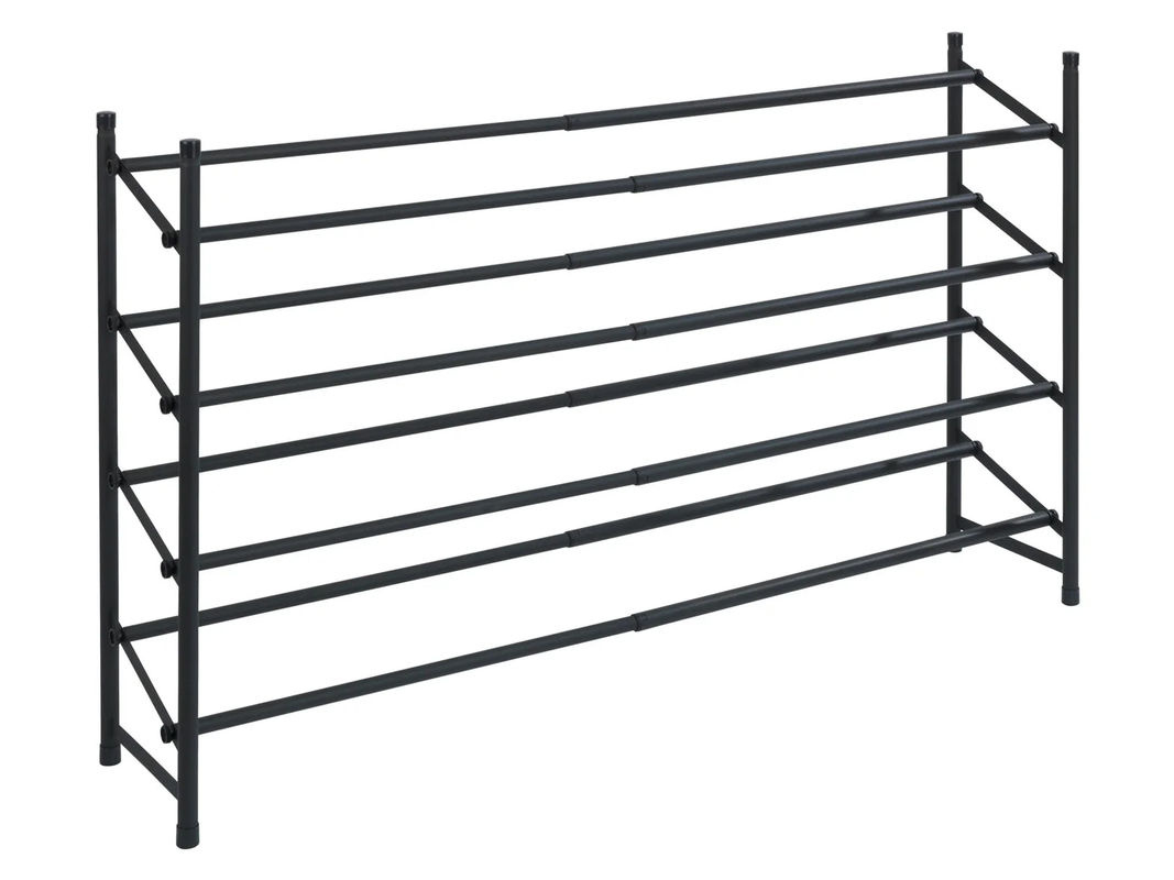 WENKO Anti-Rutsch-Schuhregal Hero ausziehbar für 24 Paar Schuhe in Schwarz Matt im Industrial-Chic - Bild 3