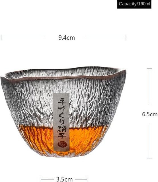 Hitzebeständiges Glas Teeglas mit Regentropfen-Design von Yiran Furniture, transparent grau, 160 ml - Bild 1