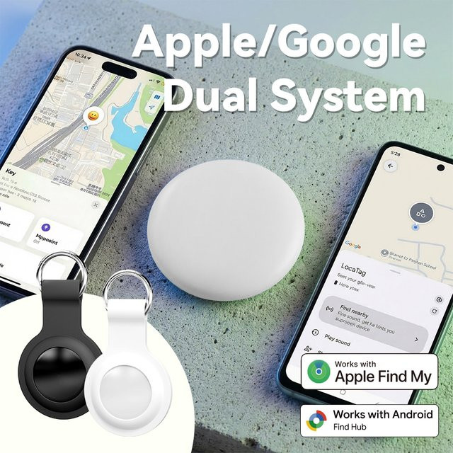 HIMOJO 2-in-1 Dual-Modus Anti-Verlust-Tracker in Schwarz, wasserdichter GPS-Tag für Android und iOS kompatibel - Bild 1