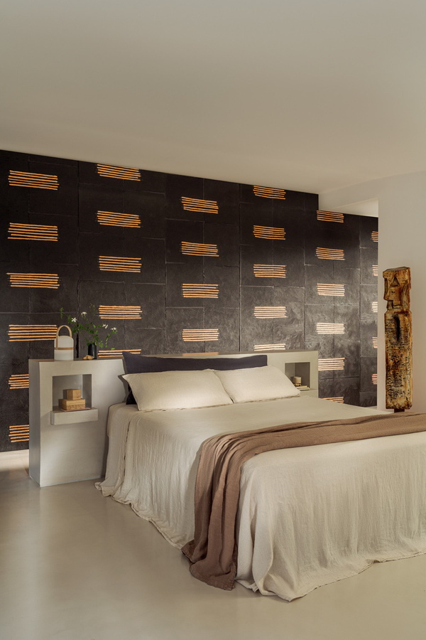 Élitis Tapete Noto RM 1058 80 mit geometrischem Abstract-Design in Gold und Braun - Bild 1
