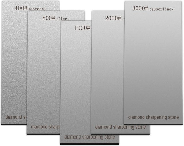 RSCHEF Diamant-Messerschärfer-Set mit Holzgriff, Körnung 240–3000, Grau - Bild 1