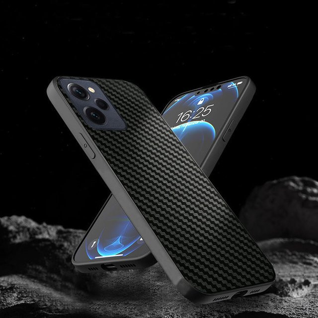 Luxus Business Handyhülle aus weichem Leder und Carbonfaser für Xiaomi Poco X3 X4 X5 X6 X7 Pro F5 F6 in Schwarz - Bild 1