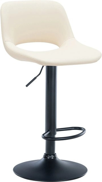 DELUKE Barhocker JAKSON Barstuhl mit Lehne aus Kunstleder in Creme und Schwarz - Bild 1