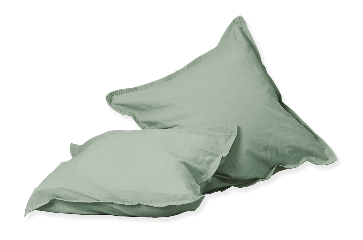 2 Stück Hahn Renforce Kissenbezüge aus Baumwolle, Farbe: Olive, B/T/H: 40 x 40 x 0 cm - Bild 1