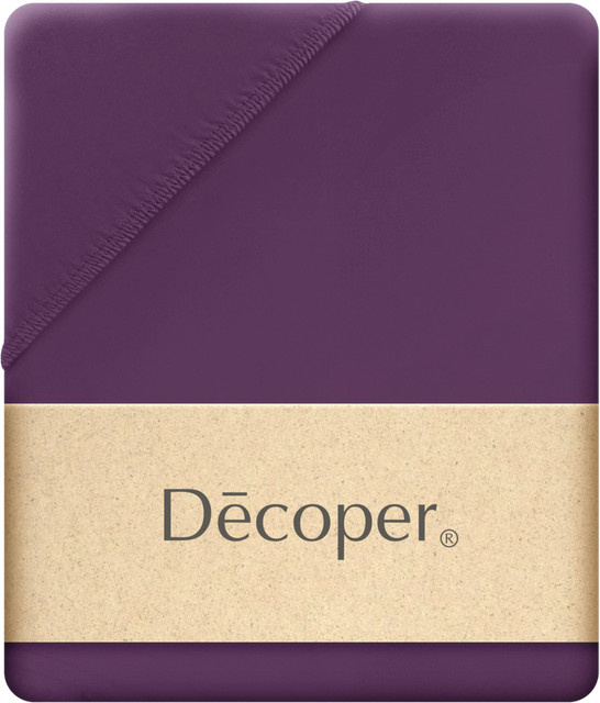 Decoper Mako-Feinjersey Spannbettlaken aus 100% Baumwolle, Farbe: Pflaume, B/L: 140-160 x 200 cm - Bild 1