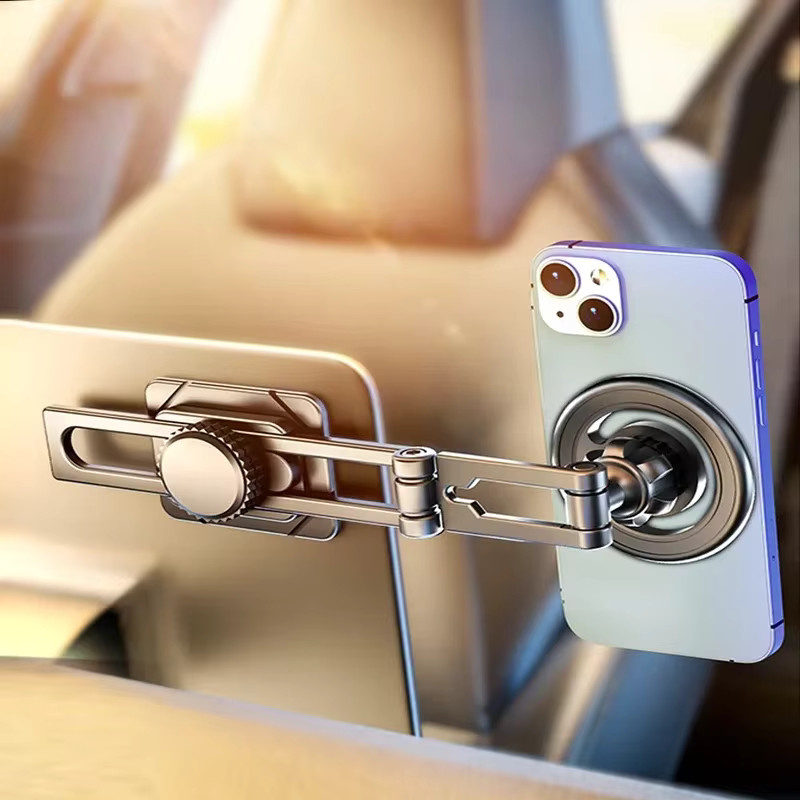 Magnetischer Autotelefonhalter in Schwarz mit 720 Grad Drehung und ausziehbarem Ständer für iPhone, Samsung und Xiaomi - Bild 3