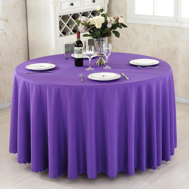 L.RIDING PULO Runde Tischdecke aus Polyester in Lila, Durchmesser: 300 cm - Bild 1