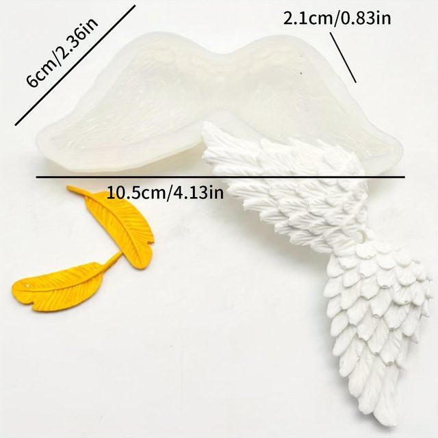 Silikon-Gießform in Engelsflügel-Form mit Aufhängungsketten für DIY-Bastelarbeiten, Kerzen und Seife - Bild 1