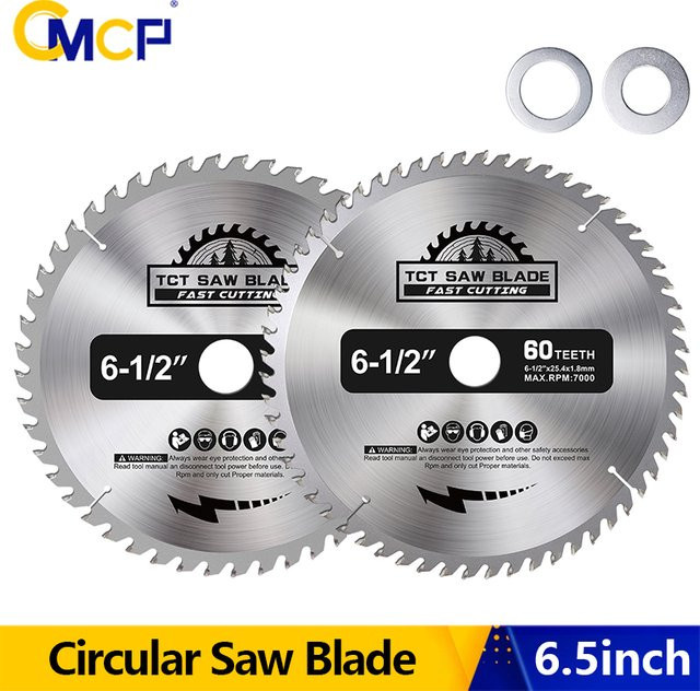CMCP TCT Kreissägeblatt aus Hartmetall für Holz und Kunststoff, Durchmesser: 165 mm, 48 Zähne, Farbe: Silber - Bild 1